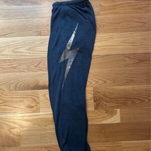 Womens Navy Lightning Bolt Aviator Nation Sweatpants